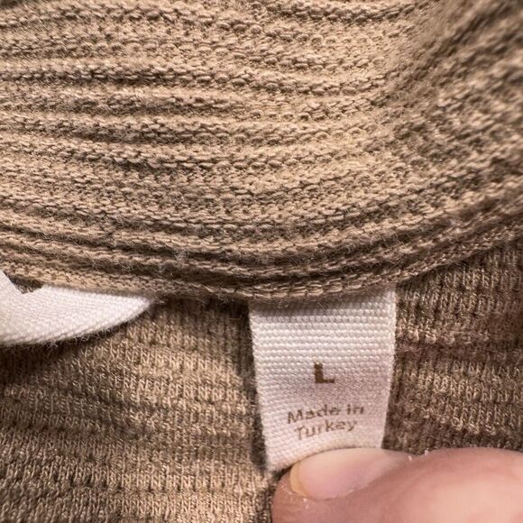 Soft Surroundings Gale Tunic Womens‎ L Khaki Tan Button Front - Picture 3 of 6